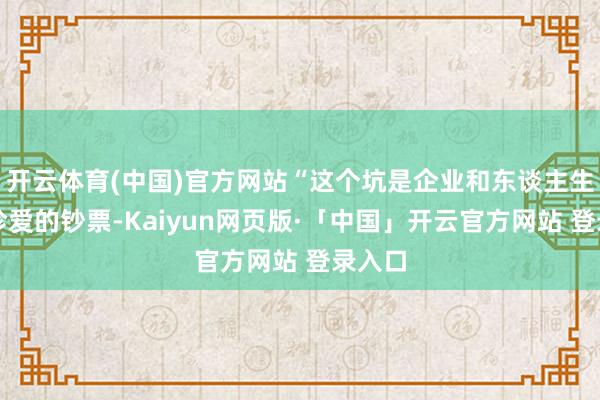 开云体育(中国)官方网站“这个坑是企业和东谈主生中最珍爱的钞票-Kaiyun网页版·「中国」开云官方网站 登录入口