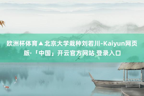欧洲杯体育▲北京大学栽种刘若川-Kaiyun网页版·「中国」开云官方网站 登录入口