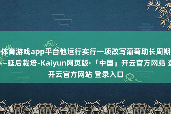 体育游戏app平台他运行实行一项改写葡萄助长周期的技艺——延后栽培-Kaiyun网页版·「中国」开云官方网站 登录入口