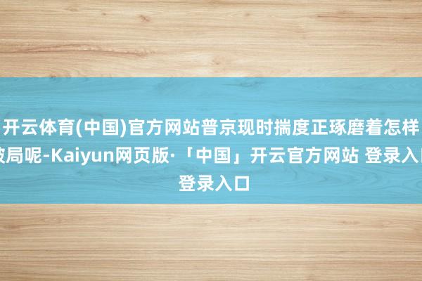开云体育(中国)官方网站普京现时揣度正琢磨着怎样破局呢-Kaiyun网页版·「中国」开云官方网站 登录入口