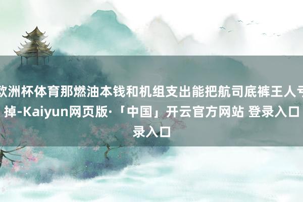 欧洲杯体育那燃油本钱和机组支出能把航司底裤王人亏掉-Kaiyun网页版·「中国」开云官方网站 登录入口