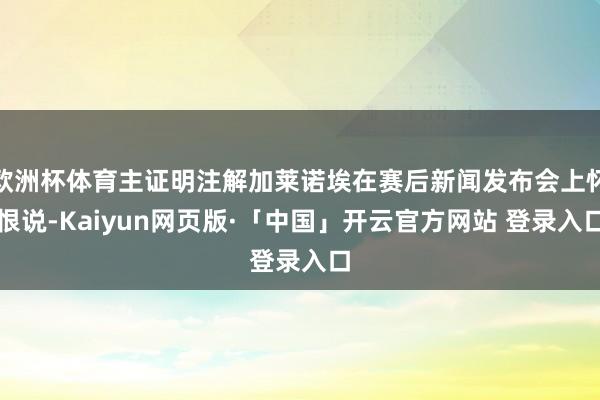 欧洲杯体育主证明注解加莱诺埃在赛后新闻发布会上怀恨说-Kaiyun网页版·「中国」开云官方网站 登录入口