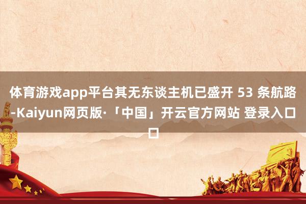 体育游戏app平台其无东谈主机已盛开 53 条航路-Kaiyun网页版·「中国」开云官方网站 登录入口